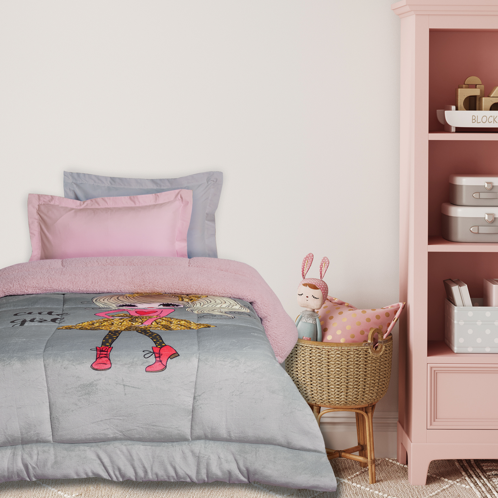 Κουβερτοπαπλωμα 160χ220 4971 Grey, Pink Κουβερτοπαπλωμα 160χ220 4971 Grey, Pink