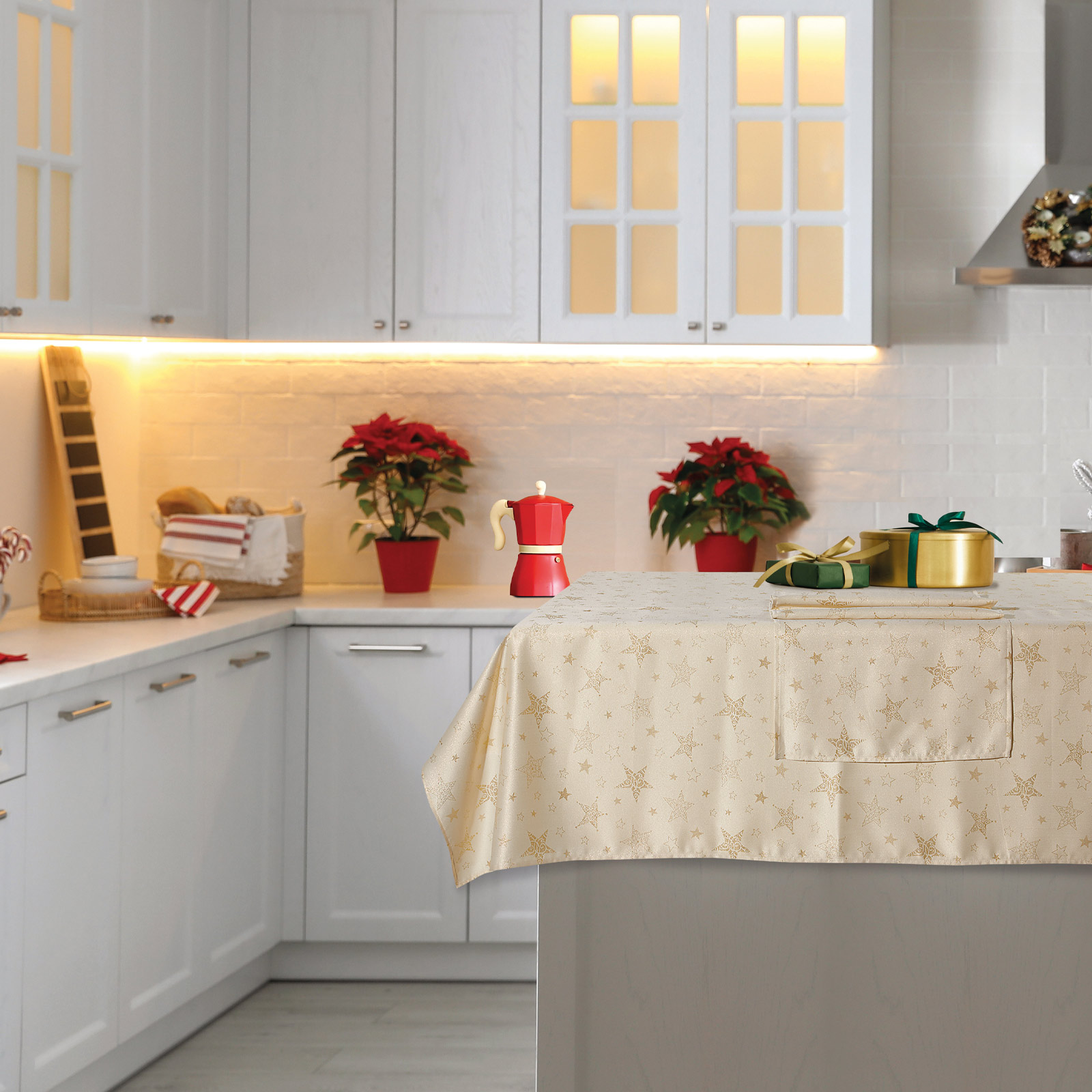 Christmas Runner 45χ140 0717 Μπεζ, Χρυσο Christmas Runner 45χ140 0717 Μπεζ, Χρυσο