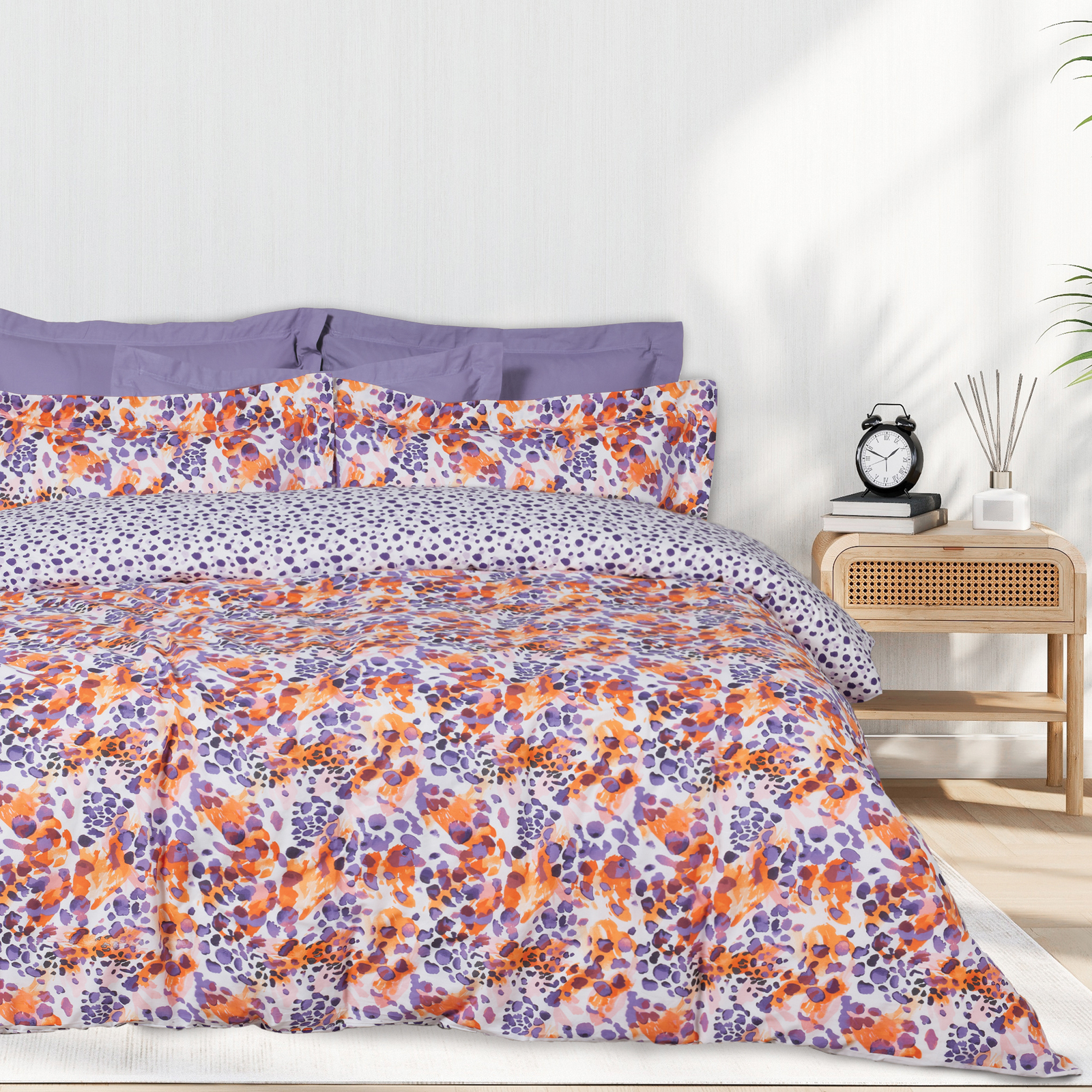 Σετ Σεντονια Μονα Με Λαστιχο Casual 5430 Orange, Purple Σετ Σεντονια Μονα Με Λαστιχο Casual 5430 Orange, Purple