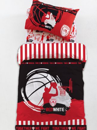 Σετ Παπλωματοθήκη Μονή Olympiacos B.C. 170x250 BC9 Σετ Παπλωματοθήκη Μονή Olympiacos B.C. 170x250 BC9