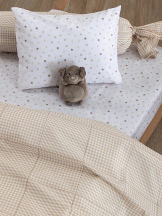 Σεντόνι Κούνιας 130x170 BB100 BEIGE Χωρίς Λάστιχο