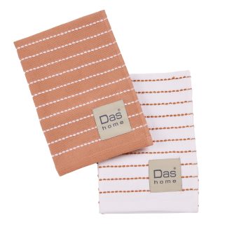 Σετ Ποτηροπανα 2τμχ 30χ50 0826 Teracotta, White