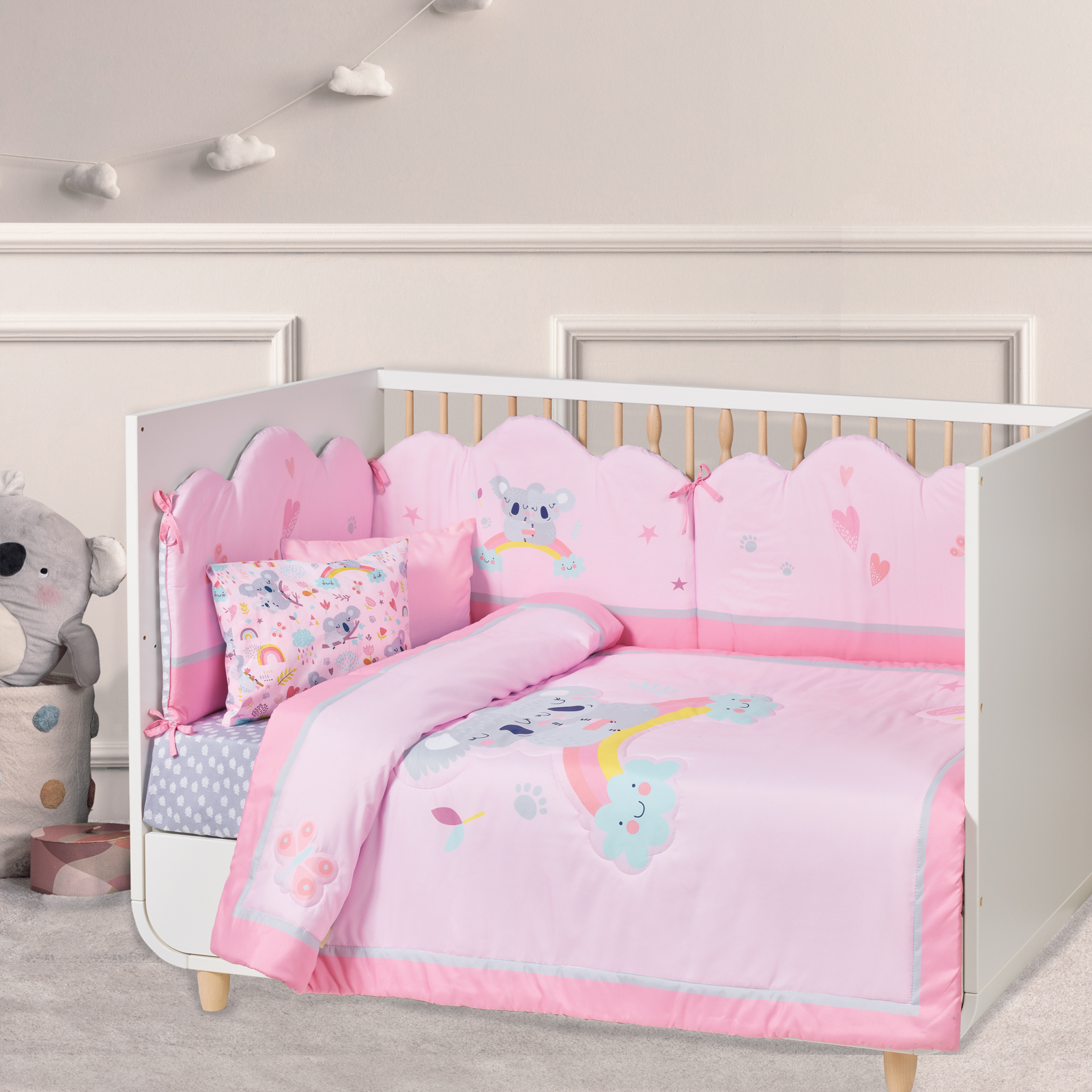 Κουβερλι Κουνιας Fun 4934 Grey, Pink Κουβερλι Κουνιας Fun 4934 Grey, Pink
