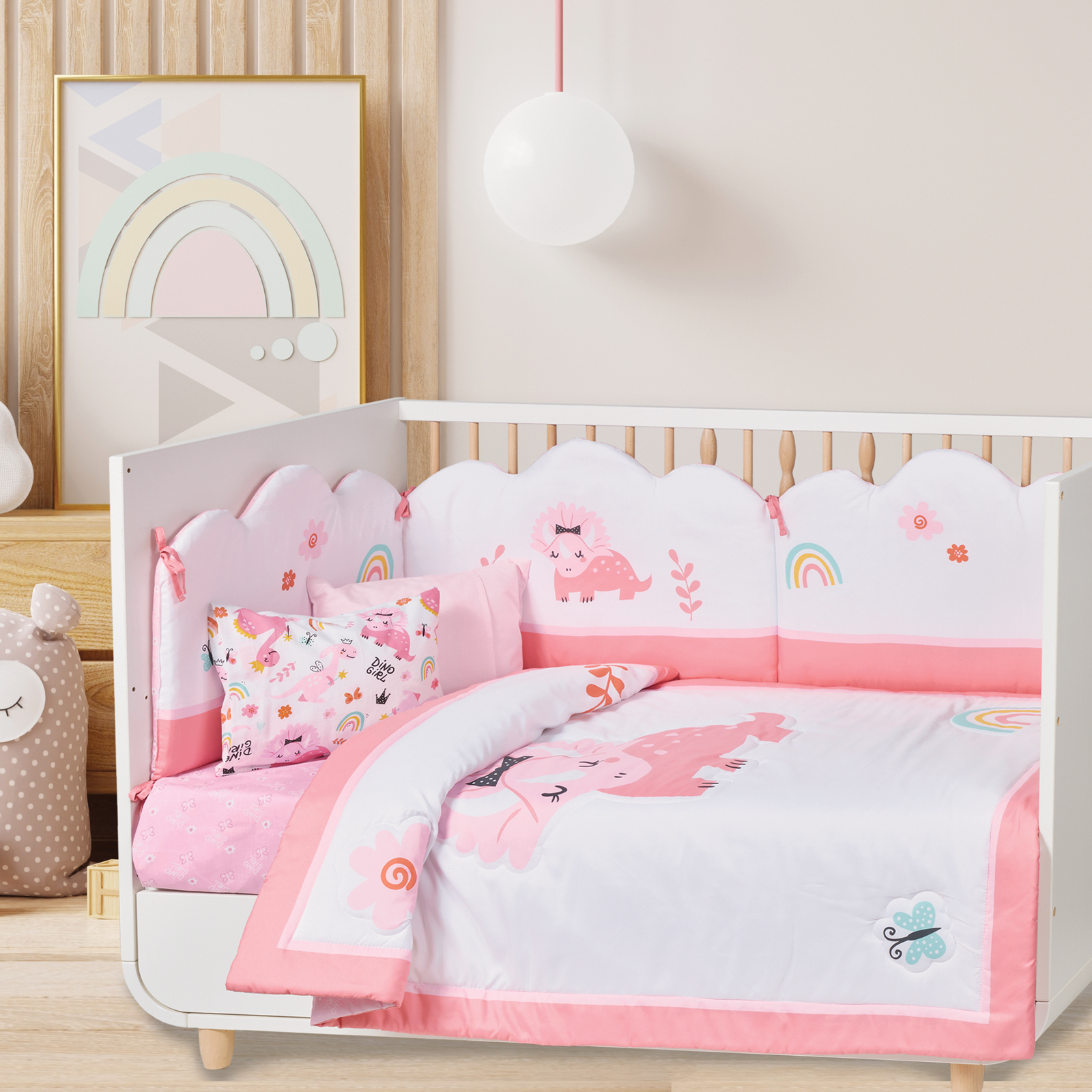 Κουβερλι Κουνιας Fun 4936 Pink, White Κουβερλι Κουνιας Fun 4936 Pink, White