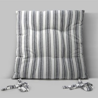 LINO Μαξιλάρι Καρέκλας Nubbie 40x40+5 Σκούρο Γκρι