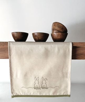 Easter 26 06 Runner Διακοσμητικο Με Κεντημα Rabbits