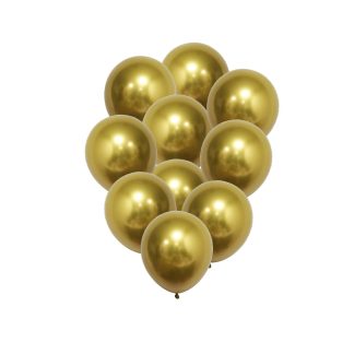 10 Μπαλόνια Μεταλλικό Χρυσό Ø30cm
