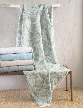 Peony Γαλαζιο - Μαξιλαροθηκη 40x40