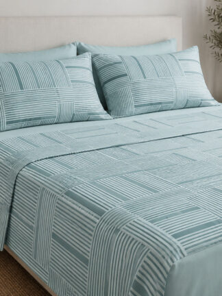 Παπλωματοθήκη Menta Εμπριμέ 600 Aqua Υπέρδιπλη (230x250)