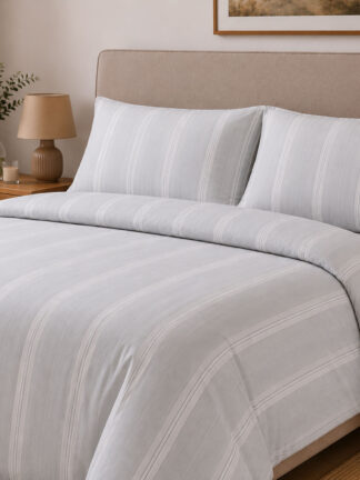 Παπλωματοθήκη Menta Εμπριμέ 620 Grey Υπέρδιπλη (230x250)