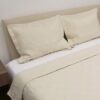 Κουβερλί Percale Κεντητό Μπεζ Υπέρδιπλο (220×240)