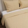Κουβερλί Percale Κεντητό Κρεμ Υπέρδιπλο (220×240)