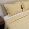 Κουβερλί Percale Κεντητό Κίτρινο Υπέρδιπλο (220×240)