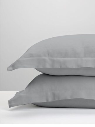 Μαξιλαροθήκες Oxford Satin Ανοιχτό Γκρι 50×70
