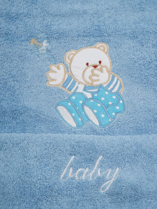 Σετ Πετσέτες Κεντητές Bear 04 Blue/Blue Σετ Πετσέτες Κεντητές Bear 04 Blue/Blue