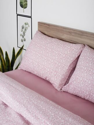 Σετ Σεντόνια Cotton Feelings 920 Ροζ Μονό Με Λάστιχο (105×205+30)