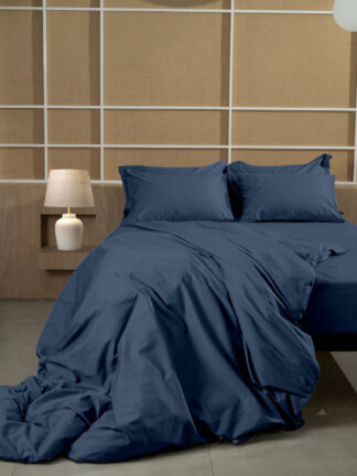 Σετ Σεντόνια Βαμβακοσατέν Omnia μονόχρωμα Blue King Size (280x300) Σετ Σεντόνια Βαμβακοσατέν Omnia μονόχρωμα Blue King Size (280x300)