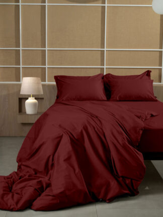 Σετ Σεντόνια Βαμβακοσατέν Omnia μονόχρωμα Bordeaux King Size (280x300) Σετ Σεντόνια Βαμβακοσατέν Omnia μονόχρωμα Bordeaux King Size (280x300)