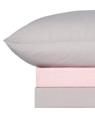 Σετ Σεντόνια Menta 205 Grey-Pink Διπλό με λάστιχο (150x200+30)
