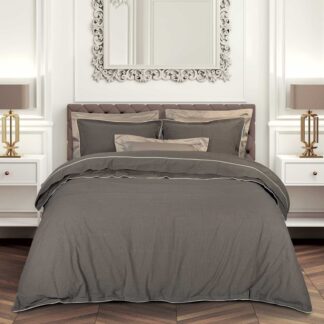 Παπλωματοθηκη Σετ Υπερδιπλh Essential 2375 Dark Taupe Παπλωματοθηκη Σετ Υπερδιπλh Essential 2375 Dark Taupe