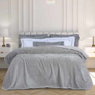Κουβερτα Velour Υπερδιπλh Essential 3442 Light Grey Κουβερτα Velour Υπερδιπλh Essential 3442 Light Grey
