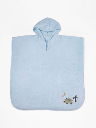 Fluffy Κεντητό Πόντσο Light Blue one size