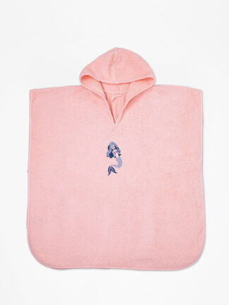Fluffy Κεντητό Πόντσο Pink one size