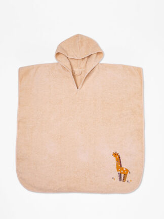 Fluffy Κεντητό Πόντσο Beige one size