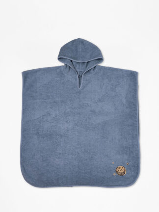 Fluffy Κεντητό Πόντσο Blue one size