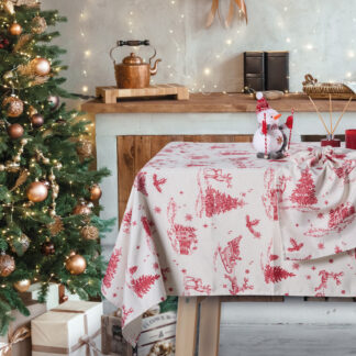 Christmas Τραπεζομάντηλο 140×220 0772 Εκρού / Κόκκινο Christmas Τραπεζομάντηλο 140×220 0772 Εκρού / Κόκκινο