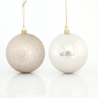 Μπαλα Πλαστικη, Εκρου, Σετ 6τμχ, (2 Περλε, 4 Glitter), 8cm Μπαλα Πλαστικη, Εκρου, Σετ 6τμχ, (2 Περλε, 4 Glitter), 8cm