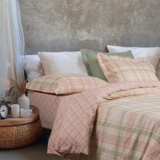 Σετ Σεντονια Υπερδιπλα Με Λαστιχο Casual 5443 Mint, Pink