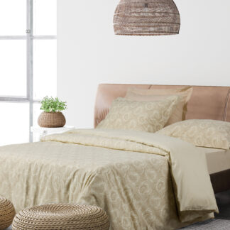 Σετ Σεντονια Υπερδιπλα Με Λαστιχο Casual 5444 Ivory, Taupe