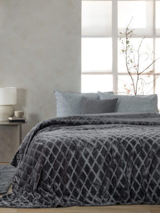 Κουβέρτα Fleece 160x240 NADINE COAL Κουβέρτα Fleece 160x240 NADINE COAL