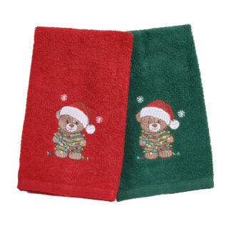 Christmas Ποτηροπανα Σετ 2τμχ 30x50 0905 Green, Red Christmas Ποτηροπανα Σετ 2τμχ 30x50 0905 Green, Red