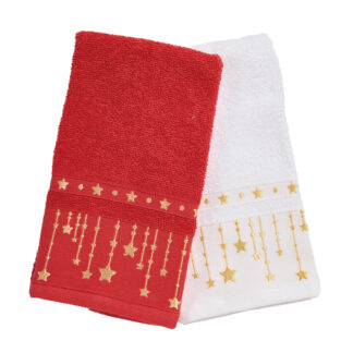 Christmas Ποτηροπανα Σετ 2τμχ 30x50 0907 Red, White Christmas Ποτηροπανα Σετ 2τμχ 30x50 0907 Red, White