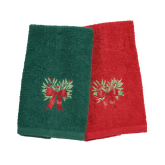 Christmas Ποτηροπανα Σετ 2τμχ 30x50 0908 Green, Red Christmas Ποτηροπανα Σετ 2τμχ 30x50 0908 Green, Red