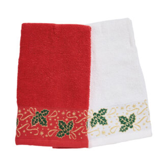 Christmas Ποτηροπανα Σετ 2τμχ 30x50 0909 Red, White Christmas Ποτηροπανα Σετ 2τμχ 30x50 0909 Red, White