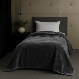 Κουβέρτα βελουτέ Μονή Grey