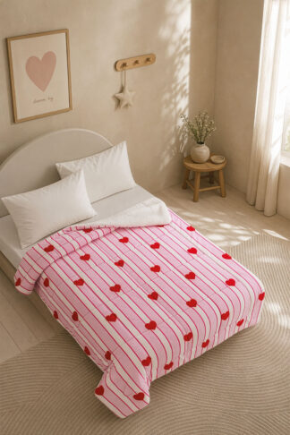 Κουβέρτα Παιδική Love Lines Digital (Flannel Fleece) Ημίδιπλο (160×220)