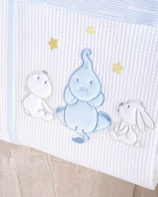Elephant Friends Σιελ - Koybeρτα Πικε Με Κεντημα 120x150 Elephant Friends Σιελ - Koybeρτα Πικε Με Κεντημα 120x150