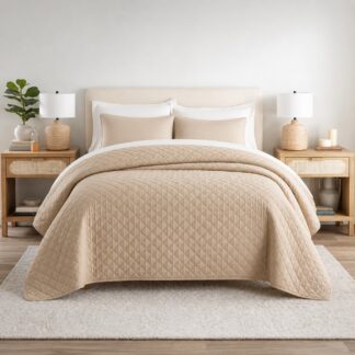 Κουβερλί Μονό Ξενοδοχείου 100% Cοtton Beige