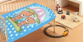 Κουβέρτα Bebe Rainy Bears 05 110×140 Σιέλ Βελουτέ Κουβέρτα Bebe Rainy Bears 05 110×140 Σιέλ Βελουτέ