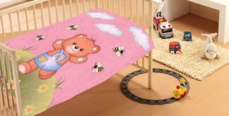 Κουβέρτα Bebe Teddy Bear 02 110×140 Ροζ Βελουτέ