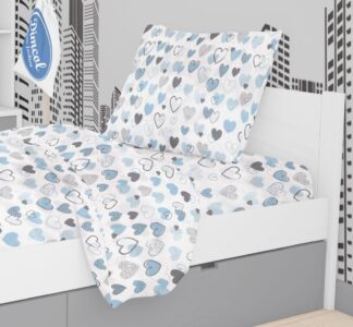 Μαξιλαροθήκη Εμπριμέ Kids Hearts 08 50×70 Μπλε