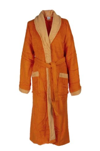 Μπουρνούζι XL Με Γιακά Δίχρωμο 450 gsm 02 Πορτοκαλί