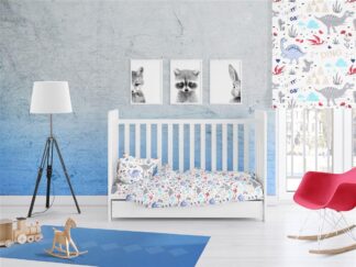 Κατωσέντονο Με Λάστιχο Bebe Dino 309 70×140+15 Λευκό / Μπλε Κατωσέντονο Με Λάστιχο Bebe Dino 309 70×140+15 Λευκό / Μπλε
