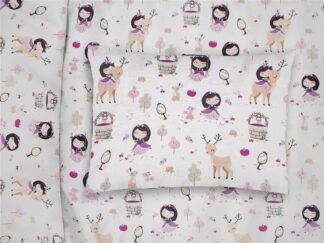 Μαξιλαροθήκη Εμπριμέ Bebe Lily & Deer 179 35×45 Λευκό / Ροζ Μαξιλαροθήκη Εμπριμέ Bebe Lily & Deer 179 35×45 Λευκό / Ροζ