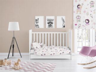Παπλωματοθήκη Εμπριμέ Bebe Lily & Deer 179 120×160 Λευκό / Ροζ Παπλωματοθήκη Εμπριμέ Bebe Lily & Deer 179 120×160 Λευκό / Ροζ