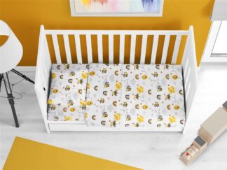 Πάπλωμα Εμπριμέ Bebe Honey Bee 545 120×160 Λευκό / Κίτρινο